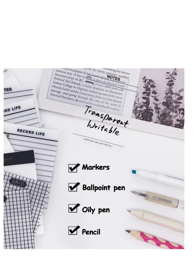 SYOSI - SYOSI Transparent Sticky Note Pads - 400Pcs Waterproof Self-Adhesive Pad，Translucent Sticky Notes Suitable for Reading、Studying、 Home、Office、School，Sticks Securely，Removes Cleanly - Image 1