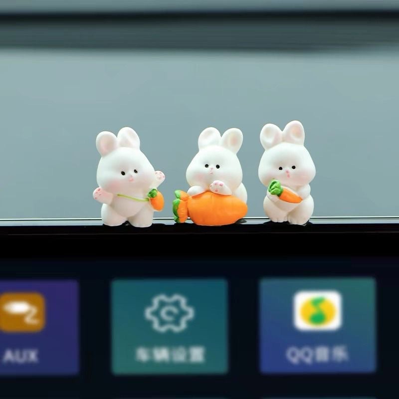 Adorable Cartoon Bunny Car Dashboard Ornaments for Trendy Drivers - Image 4