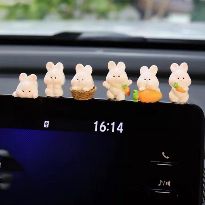Adorable Cartoon Bunny Car Dashboard Ornaments for Trendy Drivers - Image 1