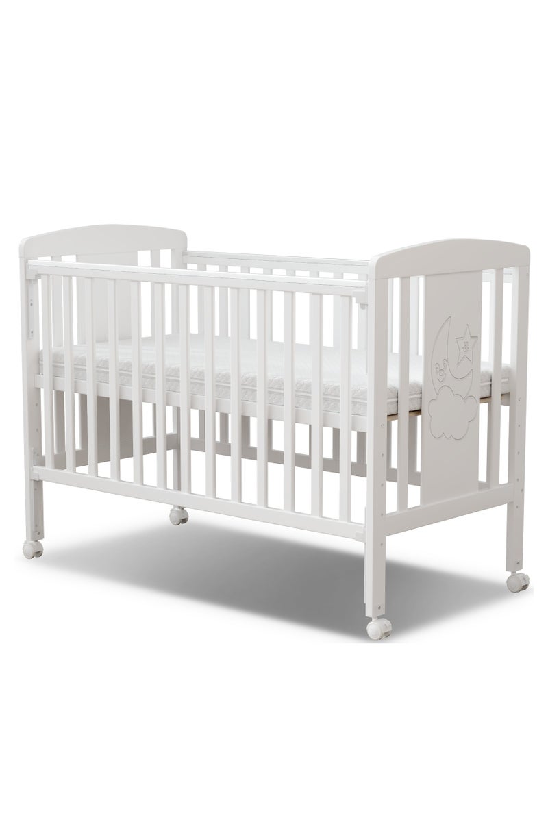 MEICI BABY 3-in-1 Wooden Baby Cot Bed，Baby Crib，Convertible Baby Bed with Teething Rail，3 Adjustable Bed Base Positions ，From Birth to 5 Years - Image 1