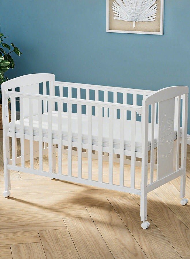 MEICI BABY 3-in-1 Wooden Baby Cot Bed，Baby Crib，Convertible Baby Bed with Teething Rail，3 Adjustable Bed Base Positions ，From Birth to 5 Years - Image 4