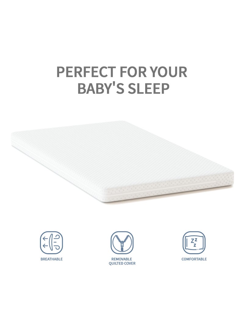 MEICI BABY 3-in-1 Wooden Baby Cot Bed，Baby Crib，Convertible Baby Bed with Teething Rail，3 Adjustable Bed Base Positions ，From Birth to 5 Years - Image 3