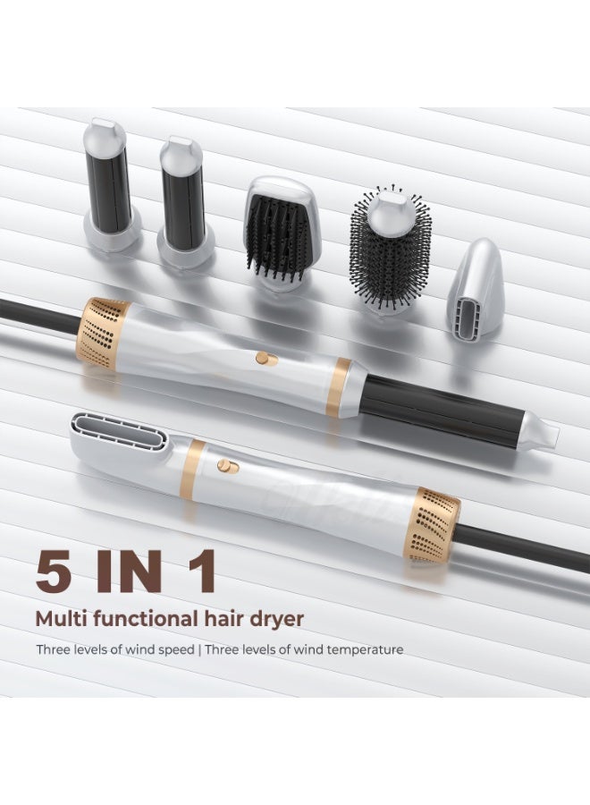 عام خمسة في واحد مشط الهواء الساخن ، متعددة الوظائف الشباك واستقامة مجفف الشعر ثنائي الغرض ، خمسة في واحد مجفف الشعر للشعر مستقيم والشعر المجعد - Image 2