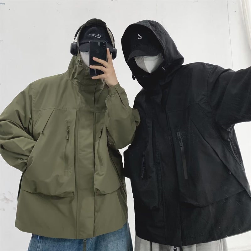 Military Green Jacket Men'S Autumn American Style Outdoor Hooded Jacket Instagram Popular Brand High Street Vintage Jacket - Image 2
