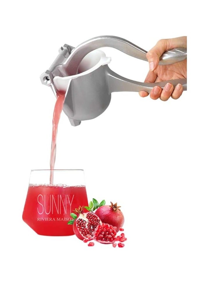 Risen Premium Metal Aluminum Alloy Lemon Squeezer Manual Citrus Press Juicer – Heavy Duty Hand Press for Lemon, Lime & Fruit – Silver - Image 1