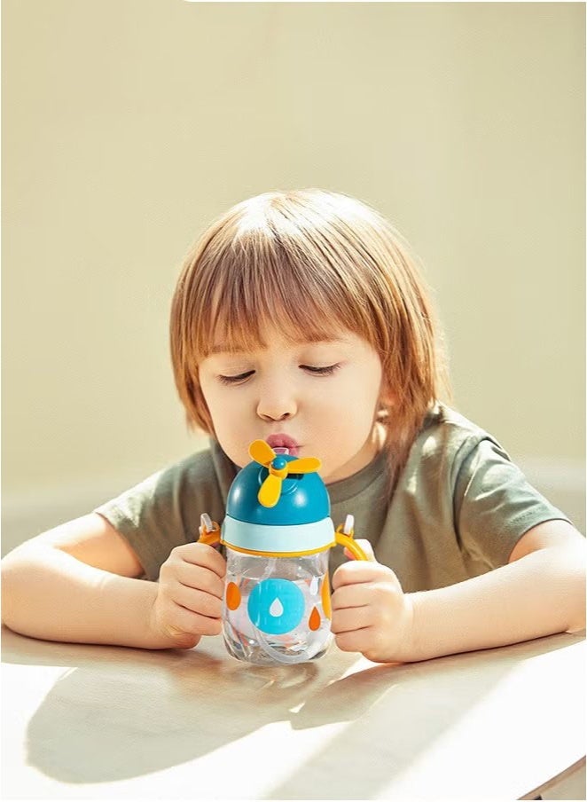 Gonice Baby Straw Bottle Toddler Water Bottle Sippy Cup for Baby 6-12 Months Baby Straw Cup Sipper Bottle for Kids with Handles 300ml (Blue) - Image 2