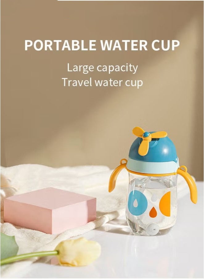 Gonice Baby Straw Bottle Toddler Water Bottle Sippy Cup for Baby 6-12 Months Baby Straw Cup Sipper Bottle for Kids with Handles 300ml (Blue) - Image 5