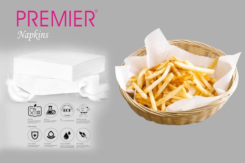Premier FunServe Tissue Paper Napkin (150 Sheets) | 50 Pulls (Pack of 3), Soft Absorbent 2ply Tissue Napkins | Disposable Table Napkins for Everyday use at gatherings, party, home, offices - Image 4
