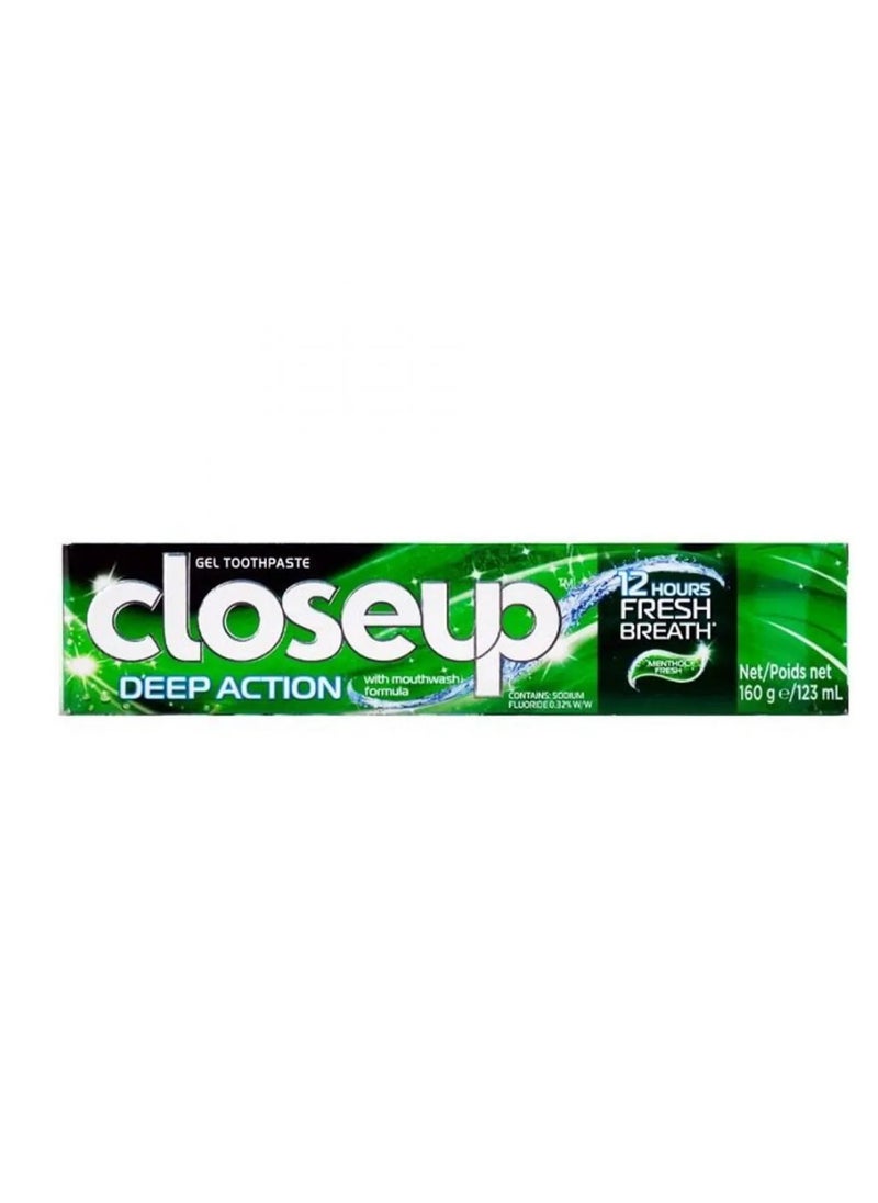 Closeup Pack Of 4 Deep Action Gel Toothpaste Menthol Fresh 123ml  - Image 2