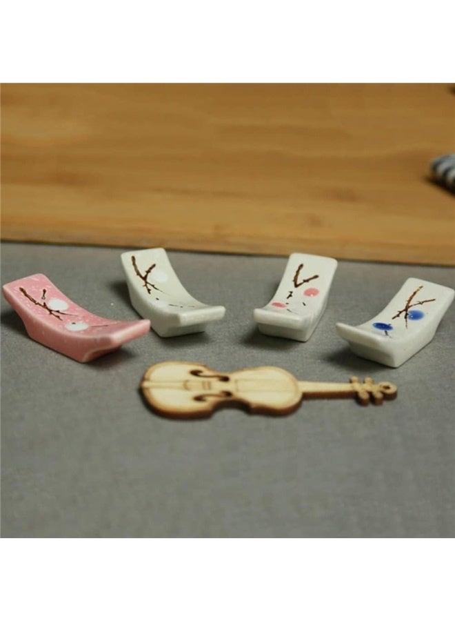 Chopsticks Display Holder 8Pcs Ceramic Chopsticks Rest, Japanese Style Chopsticks Holder Paint Brush Stand Holder Set Spoon Forks Tableware Rest Japanese Chopsticks Holder  - Image 3