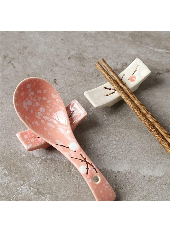 Chopsticks Display Holder 8Pcs Ceramic Chopsticks Rest, Japanese Style Chopsticks Holder Paint Brush Stand Holder Set Spoon Forks Tableware Rest Japanese Chopsticks Holder  - Image 4