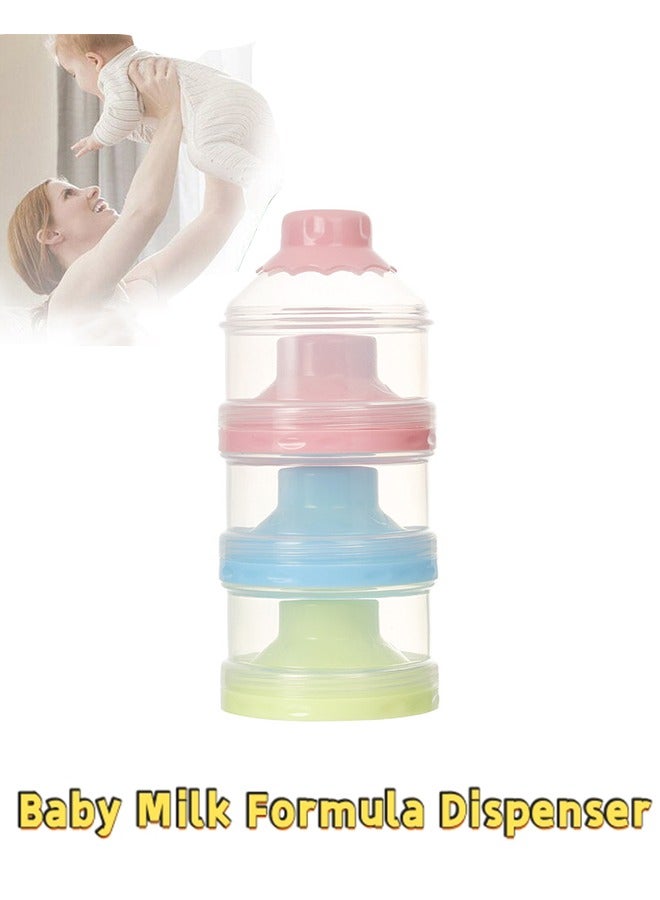 Baby Milk Formula DispensBaby Milk Formula Dispenser – 3-Layer BPA-Free Stackable Powder Storage Container with Twist-Lock Lids, Travel-Friendly Baby Snack Organizer (Pink)er – 3-Layer BPA-Free Stackable Powder Storage Container with Twist-Lock Lids, Travel-Friendly Baby Snack Organizer (Pink) - Image 1