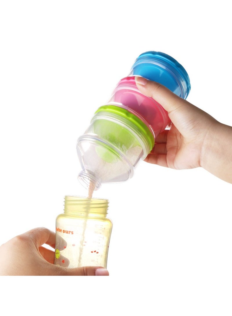 Baby Milk Formula DispensBaby Milk Formula Dispenser – 3-Layer BPA-Free Stackable Powder Storage Container with Twist-Lock Lids, Travel-Friendly Baby Snack Organizer (Pink)er – 3-Layer BPA-Free Stackable Powder Storage Container with Twist-Lock Lids, Travel-Friendly Baby Snack Organizer (Pink) - Image 3