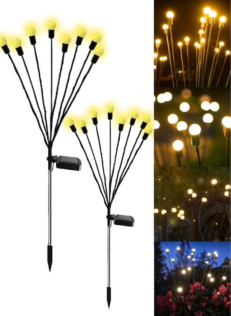 MIXDE 2 Pack 8 LED Solar Powered Firefly Lights - Image 1