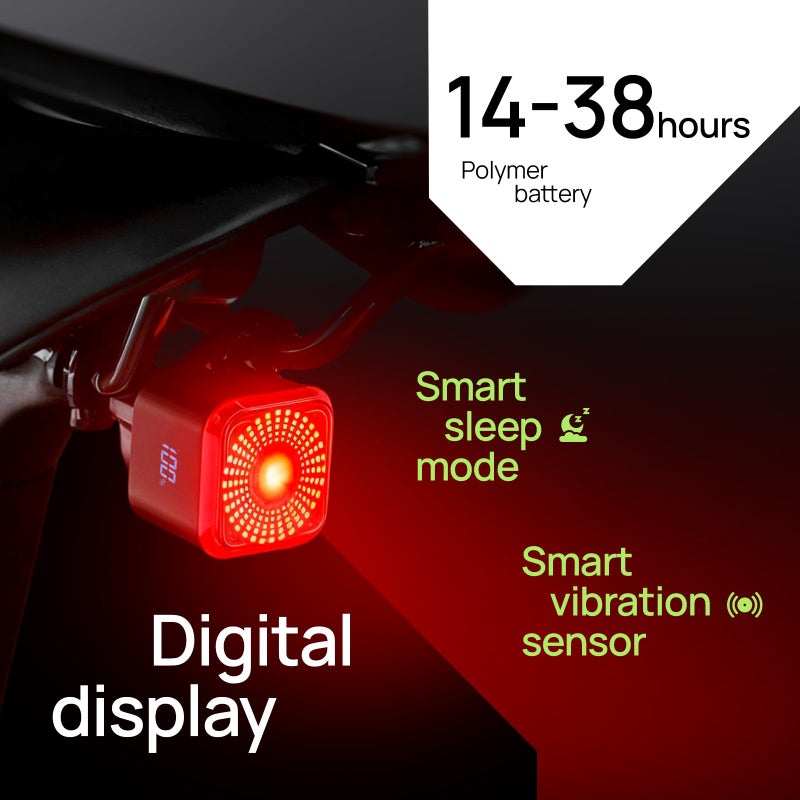 panaride Smart Bike Lights Front and Back, R15 Kit, USB C Rechargeable with Auto Brake Sensing, 500 Lumen Waterproof Bicycle Headlight & Tail Light Set for Night Riding, Long Battery Life for Cycling Safety - Image 5