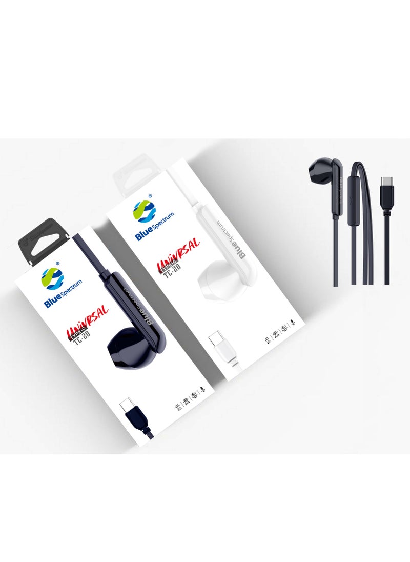 Blue Spectrum - TYBE-C  Earphone GOLDEN MASK (TC-20) TYBE-C  Earphone -BLACK - Image 1