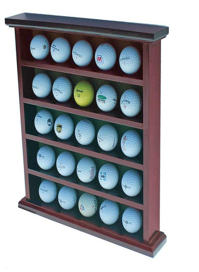 DisplayGifts Golf Ball Display Case Wall Rack Cabinet, NO Door, GB25 (Mahogany) - Image 2