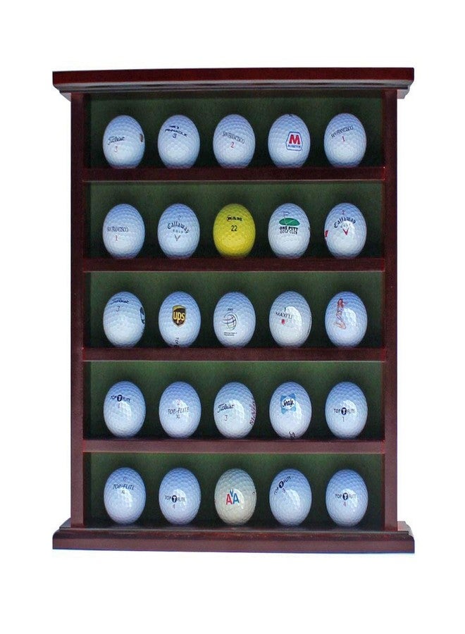 DisplayGifts Golf Ball Display Case Wall Rack Cabinet, NO Door, GB25 (Mahogany) - Image 5