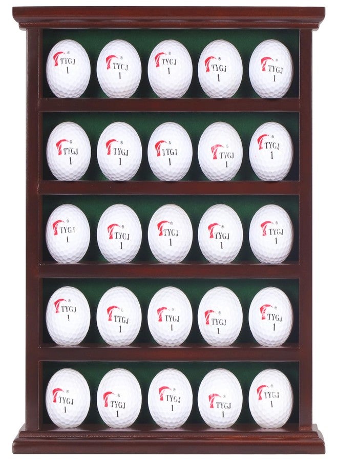 DisplayGifts Golf Ball Display Case Wall Rack Cabinet, NO Door, GB25 (Mahogany) - Image 1