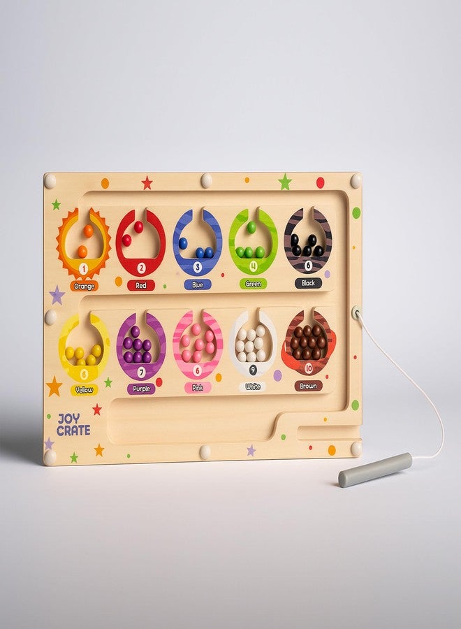 JoyCrate Count-a-Dot | Wooden Magnetic Puzzle Board for Kids | Montessori Magnet Game | Educational Magnetic Board for Kids 2-3 Years+ | Magnetic Colour Matching & Counting Toddler Puzzle - Image 1