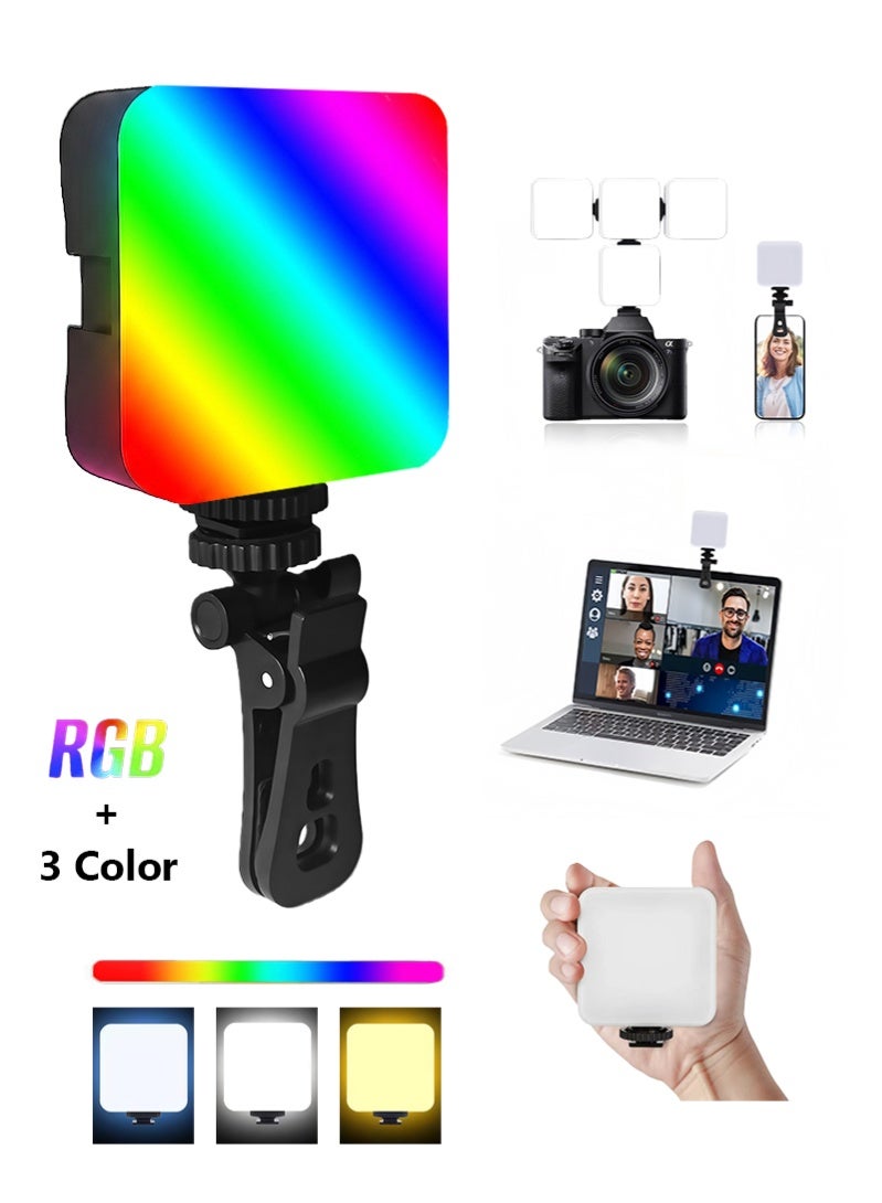 ZAFRA Rechargeable LED Video Light for Phones & Laptops - Adjustable Tilt, Dimmable, 3 Lighting Modes - Image 1