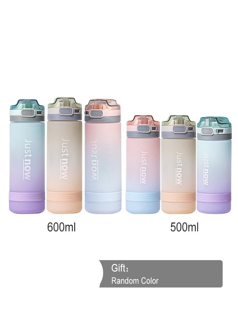 Excefore Sports Water Bottles Cup for Kids, Drinking Bottle Cups 16oz, BPA-Free Leak-Proof with Water Inspirational Tick Marks, Suitable for Travel Sports Gym(Pink-Blue) - Image 4