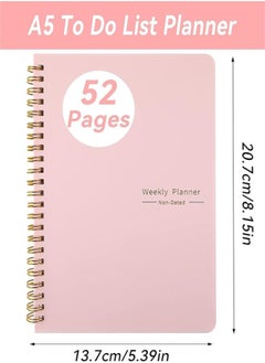 Generic Weekly Planner Undated, A5 To Do List Notebook Weekly Goals Schedule Planner Daily Planner Notebook Weekly Goals Planner for Work & Personal Life  - Image 3