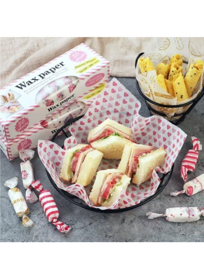 50 Sheets Of Wax Paper Food Wrapping Paper Cake Dessert Oil-Proof Paper Pad Baking Wax Paper - Image 5