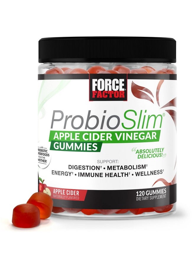 Force Factor Probioslim Apple Cider Vinegar Gummies With Organic Apple Cider Vinegar And Lactospore Probiotics And Prebiotics To Support Digestion Metabolism And Immune Health 120 Count (Pack Of 1)  - Image 1