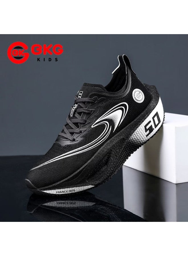 Bkg Middle School Student Running Shoes Jifeng 5.0 Training Shoes Spring Autumn Popcorn Carbon Plate Shoes Zyq25730 Black White Size 38 - Image 5