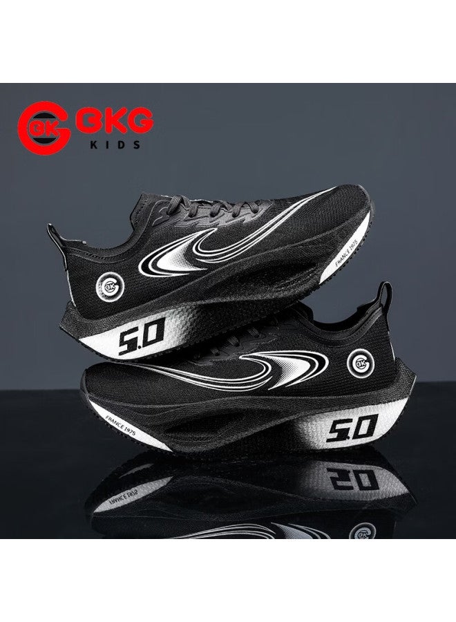 Bkg Middle School Student Running Shoes Jifeng 5.0 Training Shoes Spring Autumn Popcorn Carbon Plate Shoes Zyq25730 Black White Size 38 - Image 4
