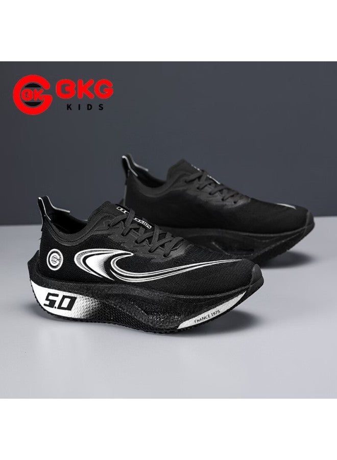 Bkg Middle School Student Running Shoes Jifeng 5.0 Training Shoes Spring Autumn Popcorn Carbon Plate Shoes Zyq25730 Black White Size 38 - Image 2