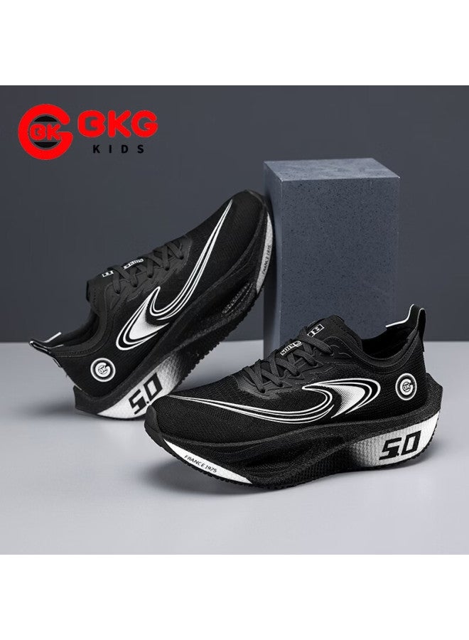 Bkg Middle School Student Running Shoes Jifeng 5.0 Training Shoes Spring Autumn Popcorn Carbon Plate Shoes Zyq25730 Black White Size 38 - Image 3