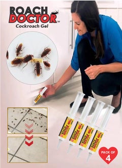 Best Roach Killer Gel - Long-Lasting Cockroach Bait for Indoor & Outdoor Use Pack Of 4