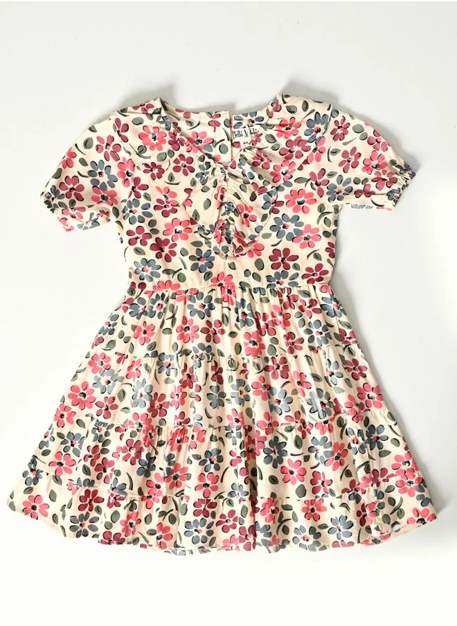 بيلا مودا All-Over Floral Print V Neck Tiered Dress