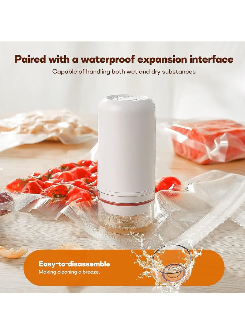 Portable Handheld Vacuum Sealer Machine - Battery-Powered Cordless Food Saver, Includes 10 PCS Reusable Sous Vide Bags for Food Storage - Image 2