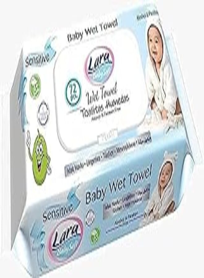 lara baby Lara Newborn Sensitive Skin Milk Wipes (72 Count)
