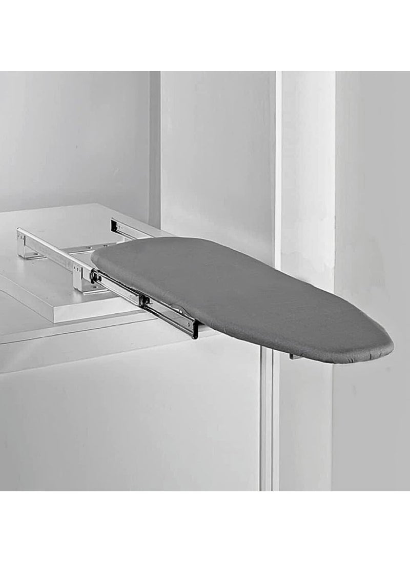 eurocliq Pull Out Ironing Board Wall-Mounted 180° Rotatable Foldable Ironing Station with Heat-Resistant Cover Compact Retractable Space-Saving Design for Apartments  - Image 2