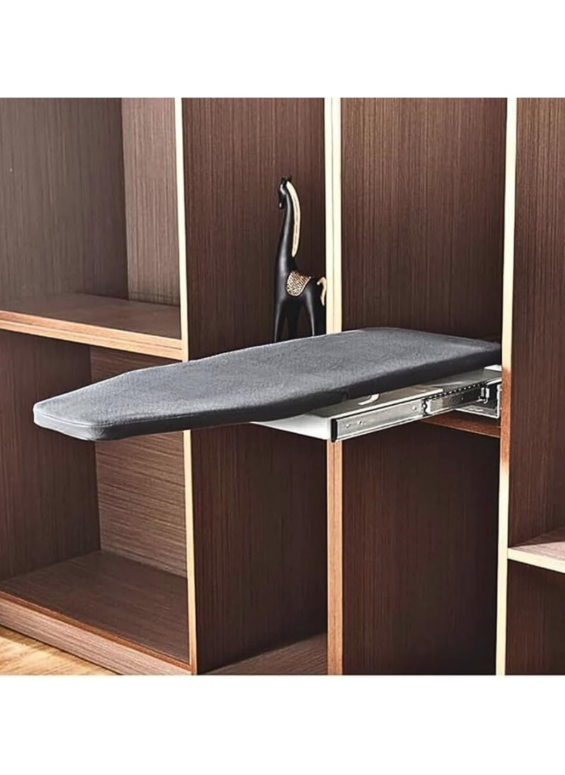 eurocliq Pull Out Ironing Board Wall-Mounted 180° Rotatable Foldable Ironing Station with Heat-Resistant Cover Compact Retractable Space-Saving Design for Apartments  - Image 4