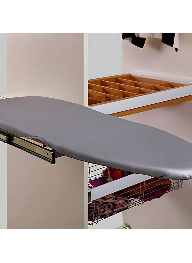 eurocliq Pull Out Ironing Board Wall-Mounted 180° Rotatable Foldable Ironing Station with Heat-Resistant Cover Compact Retractable Space-Saving Design for Apartments  - Image 5