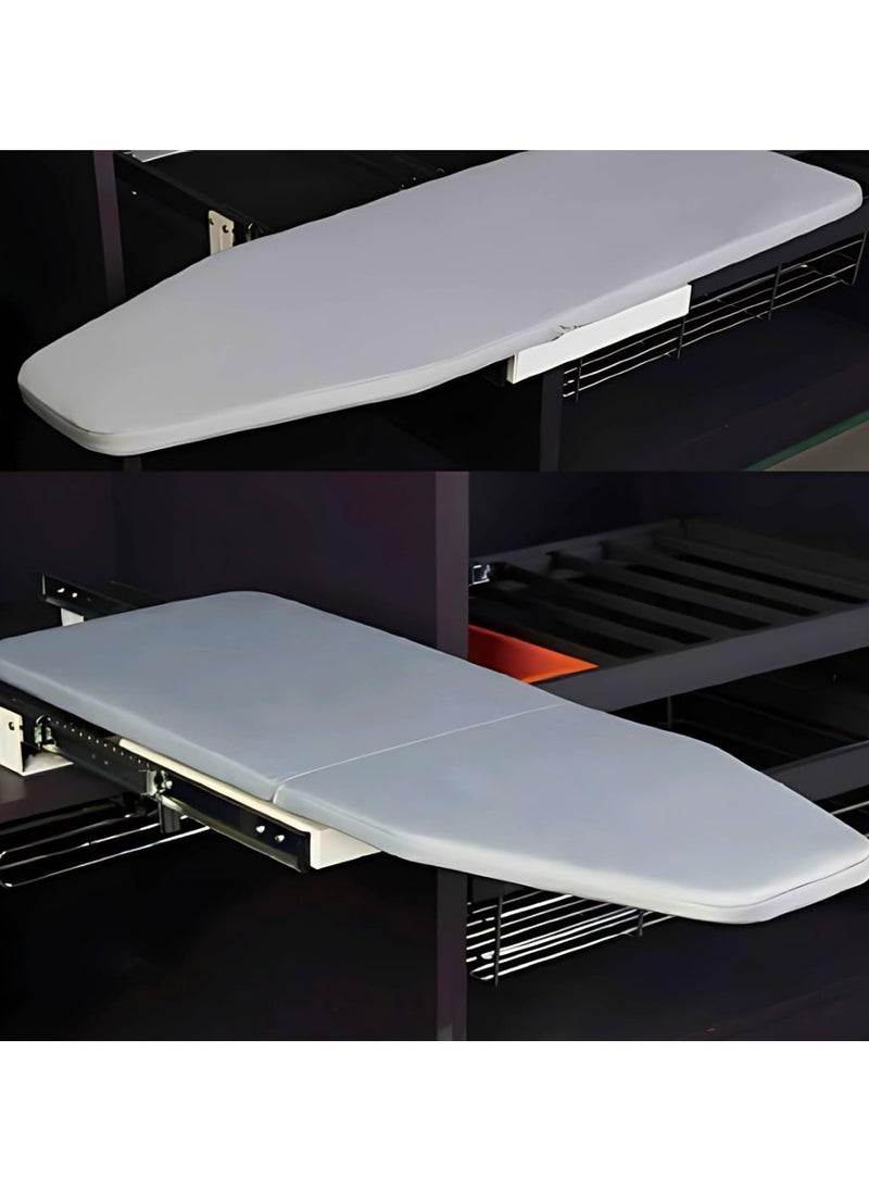 eurocliq - Pull Out Ironing Board Wall-Mounted 180° Rotatable Foldable Ironing Station with Heat-Resistant Cover Compact Retractable Space-Saving Design for Apartments - Image 1
