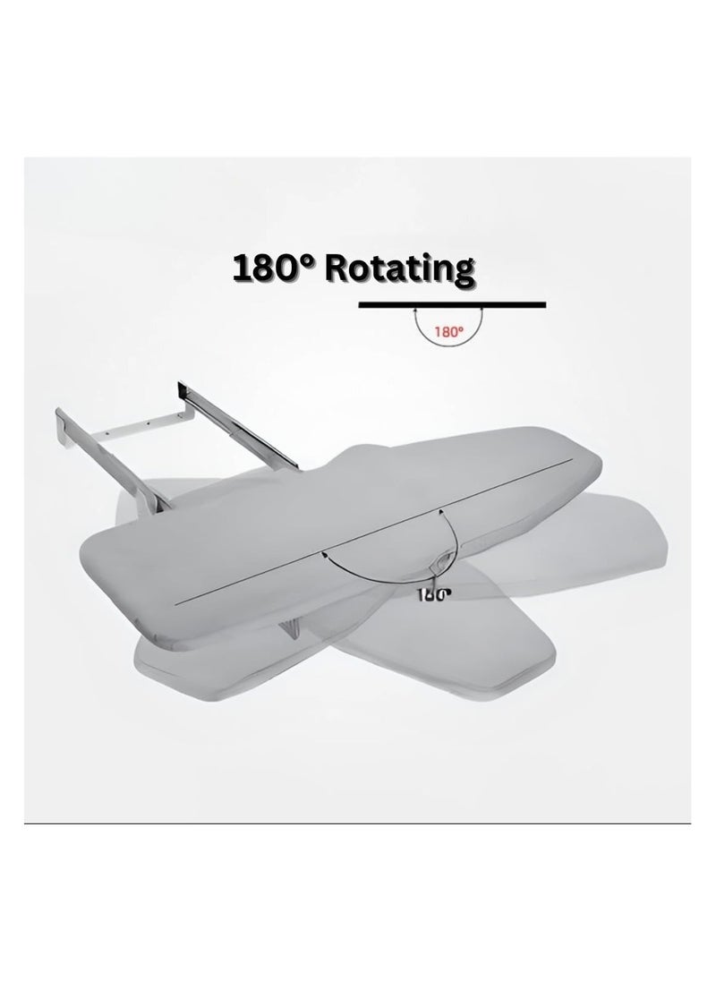 eurocliq - Pull Out Ironing Board Wall-Mounted 180° Rotatable Foldable Ironing Station with Heat-Resistant Cover Compact Retractable Space-Saving Design for Apartments - Image 1