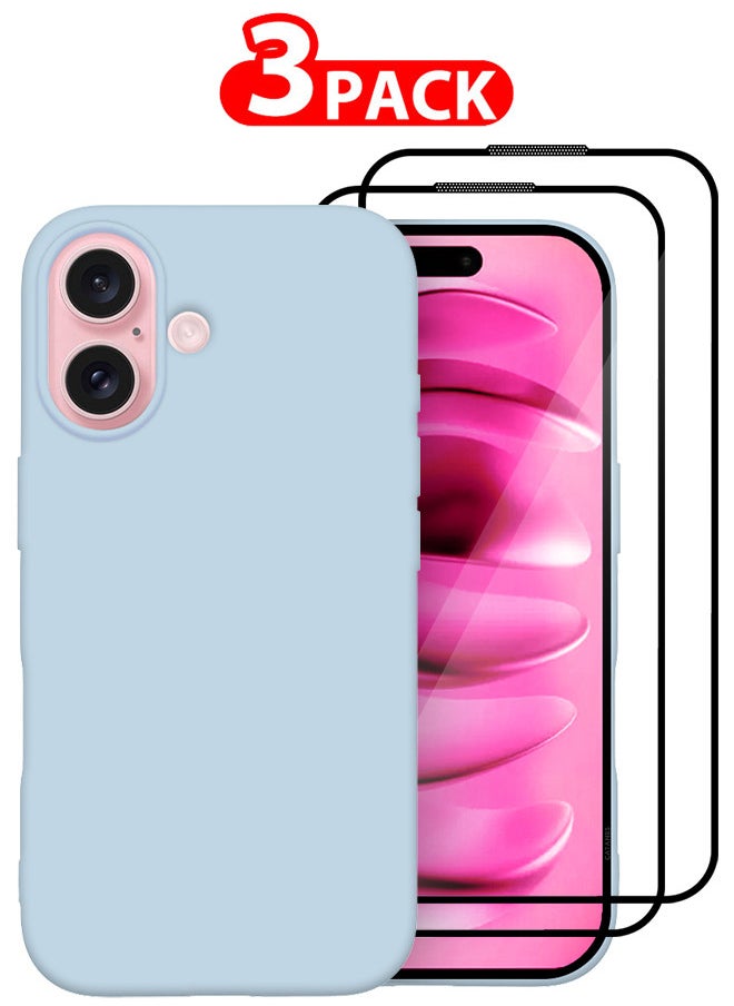CATANES (for iPhone 16) 3 Pack Case and 2 Screen Protectors, Slim Silicone Case, Full Covered Anti Scratch Shockproof Protective Cover  - Image 1