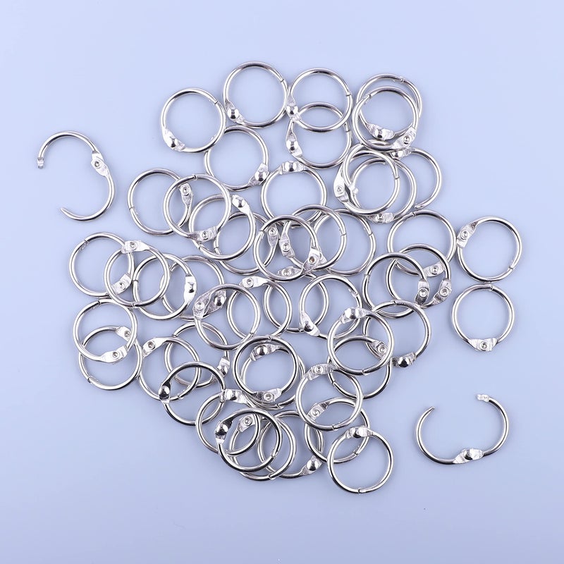 AKONEGE 0.75 Inch Loose Leaf Binder Rings, (50 Pack) Small Office Book Rings, Nickel Plated Steel Binder Rings, Keychain Key Rings, Metal Book Rings, Index Card Rings Silver, for School, Home, Office - Image 5