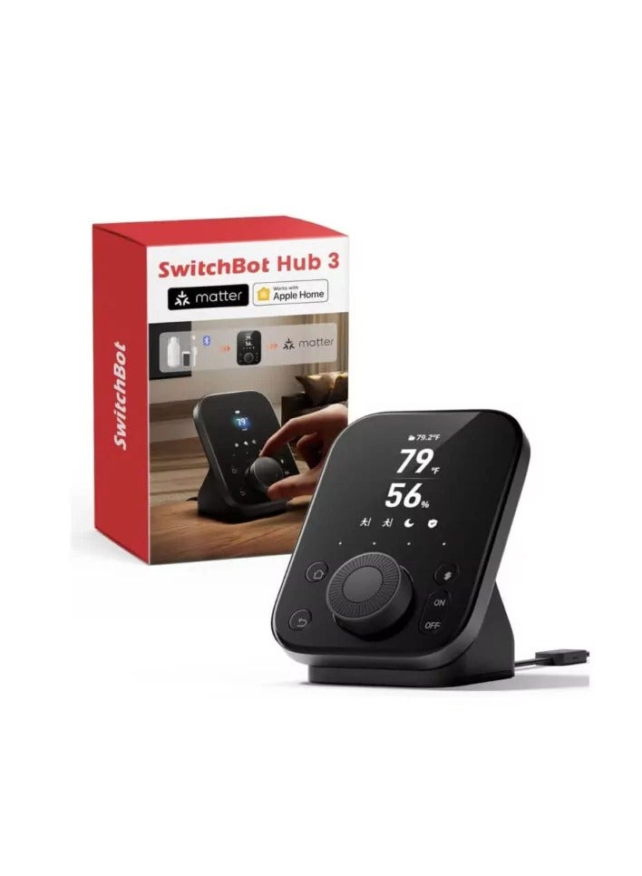 SwitchBot Hub 3 | Smart Home Hub with 2.4″ IPS Screen & Knob Control - Image 1