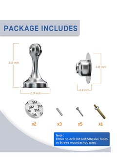 Generic Magnetic Door Stop Stainless Steel 201 Door Catch Holder No Drill Doorstop with 3m Self Adhesive Tape Screws for Stronger Wall Floor Mount Hold Door Open  - Image 5