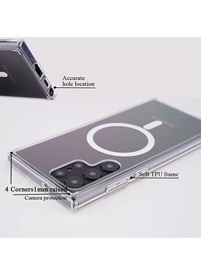 erorex - Magnetic Clear Case For Samsung Galaxy S22 Ultra Slim Bumper Compatible With Magsafe Card Wallet And Wireless Chager Screen And Camera Protection Shockproof Galaxy S22 Ultra Case - Image 1