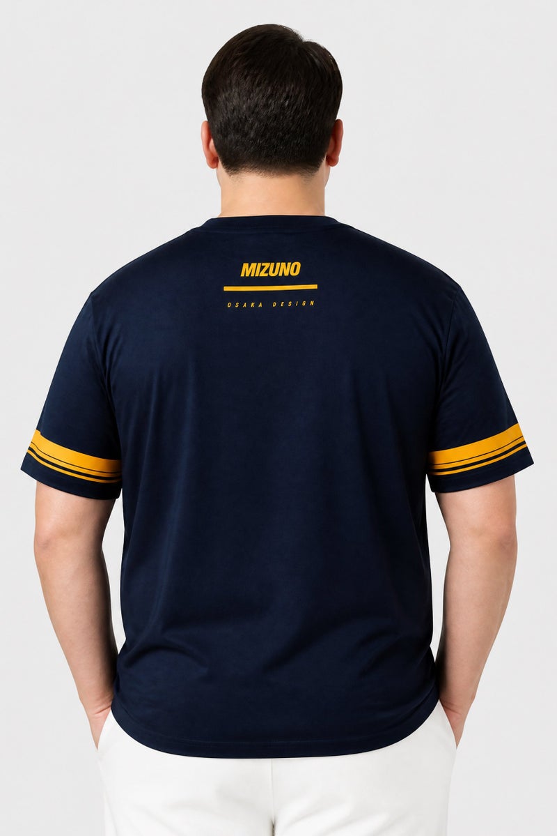 Mizuno Men Sportswear Fit Short Sleeve Training T-Shirt, Dark Navy - Image 4