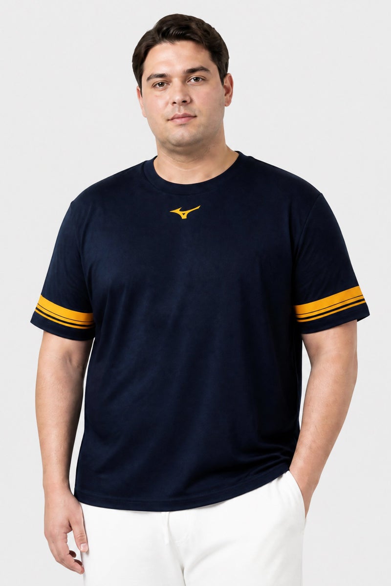 Mizuno Men Sportswear Fit Short Sleeve Training T-Shirt, Dark Navy - Image 1
