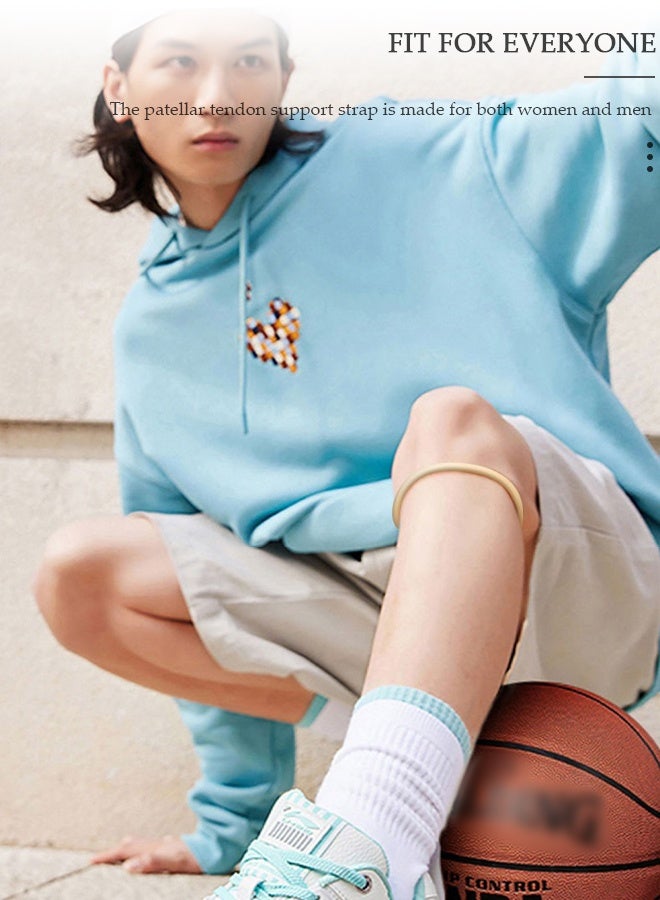 DUNISO 2 Pcs Knee Brace for Running and Sports, Silicone Knee Brace for Pain Relief, Tendonitis and Jumper's Knee, Adjustable Knee Support Bands for Basketball, Soccer, Volleyball, Football, and Running Sports - Image 3